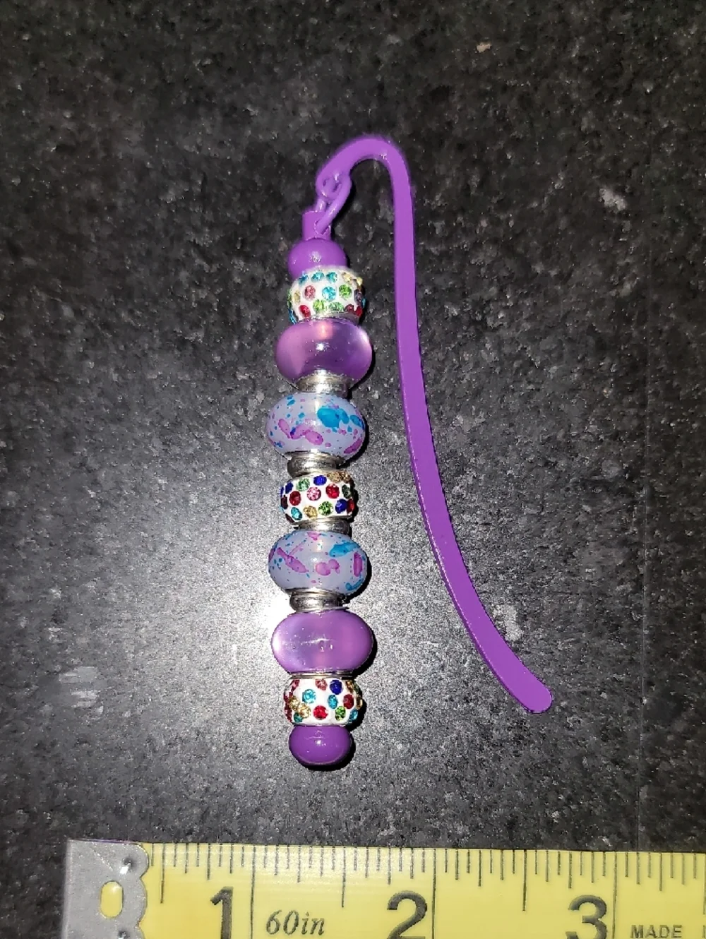 Purple Topsy-turvy Rhinestone Bookmark - Picture 2 of 3